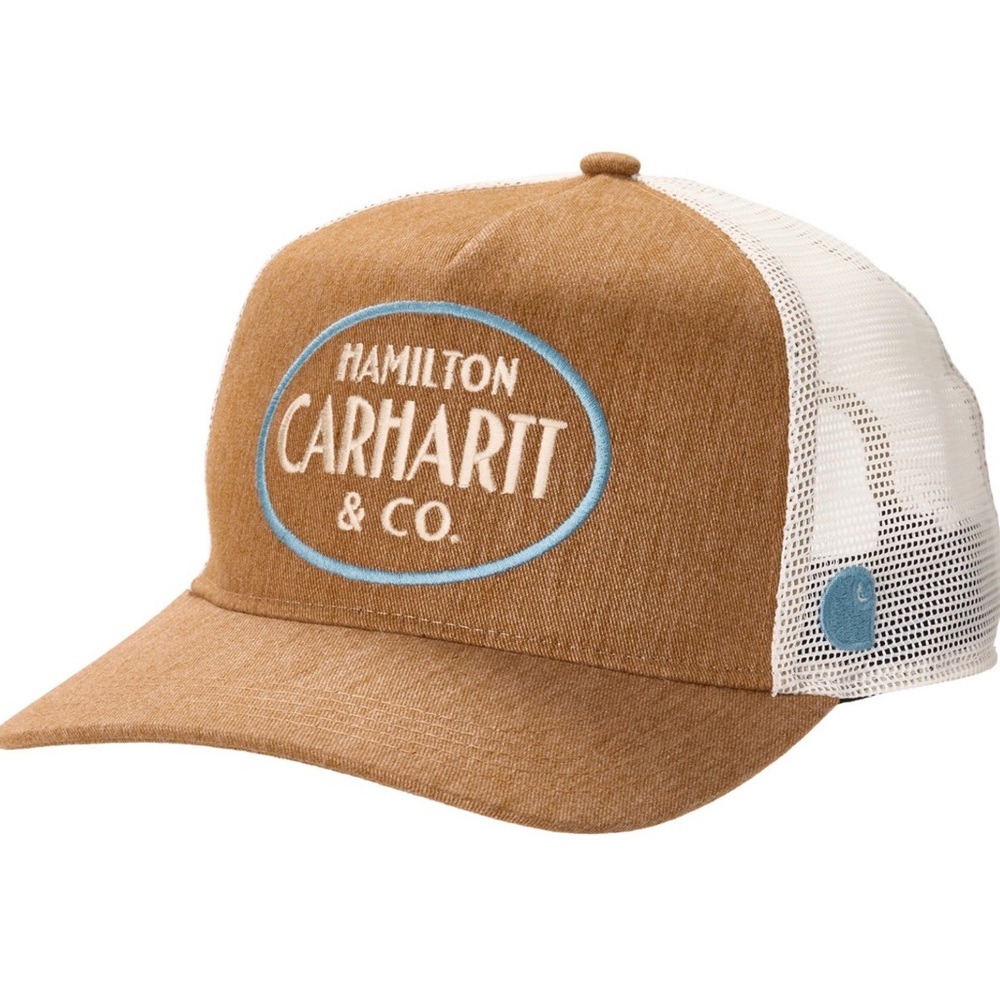 CARHARTT Twill Mesh-Back Hamilton Trucker Hat Carhartt Brown $39 Retail NWT